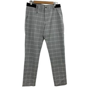 Zara Men's Slim Fit Elastic Waist Checkered Stretch Casual Pants Size M NWOT